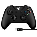 Controle Sem Fio Microsoft 1708 para Xbox One + Cabo USB - Preto