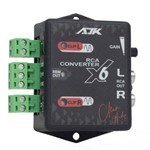 Conversor RCA AJK Sound X6 Alta para Baixa com LED Clip, Anti Ruído e Controle de Ganho