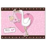 Convite Baby Cegonha Shower Rosa Festcolor - 8 Unidades 71073