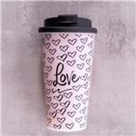 Copo Café para Viagem Love 430ml Finecasa Rosa Rosa