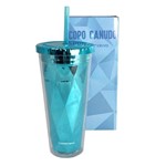 Copo Canudo Diamond Azul 650 Ml