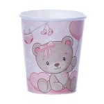 Copo de Papel Descartável Baby Ursinho Rosa de 200ml Pacote com 8 Unidades Festcolor