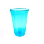 Copo Plástico Neon 300ml C/25un Azul