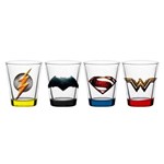 Copos Shot Liga da Justiça / Justice League - Batman, Flash, Superman, Wonder Woman (set com 4) - Dc Comics