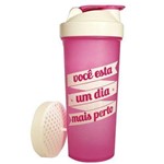Coqueteleira Slim - 600ml Rosa/Fumê - Otimanutri