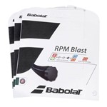 Corda Babolat Rpm Blast Rough 16L 1.30mm Amarela - Pack com 3 Sets