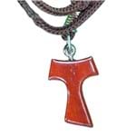 Cordão com Crucifixo de Tau Vermelho | SJO Artigos Religiosos