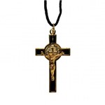 Cordão com Cruz de São Bento Preto | SJO Artigos Religiosos