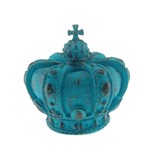 Coroa Real Azul Provençal em Resina - Arte Retrô 17x18