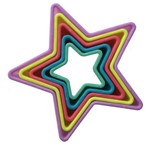 Cortadores de Biscoito Estrela Prana Plástico com 05 Peças