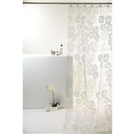 Cortina de Box para Banheiro em PVC 1.80x1.98m Flor Branca