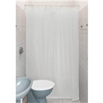 Cortina para Banheiro Box Clean 1,4m - Tecido Pvc - com Kit para Instalação - Branco