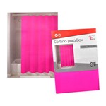 Cortina para Box Banheiro Plástico Rosa 1,80 X 1,80 Cm