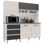 Cozinha Compacta 04 Portas Florença Branco/aspen/canela - Mpdecor