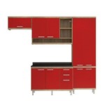 Cozinha Compacta 9 Portas e 3 Gavetas Sicília Multimóveis - Argila/Amarelo