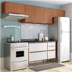 Cozinha Compacta C/ Tampo Sierra – Multimóveis. - Nogueira / Branco