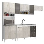 Cozinha Compacta com Balcão Carol 12 Portas Branco/aspen/canela - Mpdecor