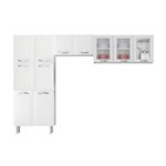 Cozinha Compacta Itatiaia Premium 11 Portas 3 C/ Vidro Branco Neve