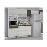 Cozinha Compacta Serena com Balcão Branco com Rovere e Cp Dubai - Kit's Paraná