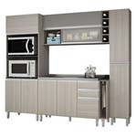 Cozinha Completa Modulada Evidencce Rovere Prata 06 Módulos 251 Cm