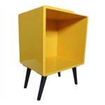 Criado Mudo Box Retro - Amarelo com Pés Preto - Tommy Design