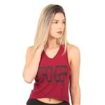 Cropped Camiseta Fitness Regata (Vinho) M