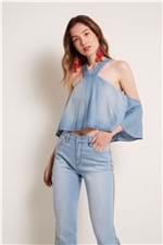 Cropped Jeans Ombro Aparente Jeans - PP