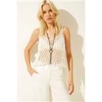 Cropped Tricot Fita Off White - G