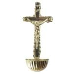 Crucifixo de Parede Dourado com Pia - 15 Cm | SJO Artigos Religiosos