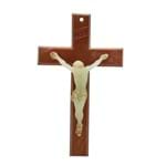 Crucifixo de Parede Marrom com Cristo Luminoso - 15 Cm | SJO Artigos Religiosos