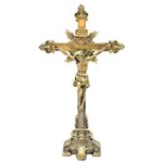 Crucifixo Dourado de Mesa 54.5cm - Enfeite Resina