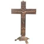 Crucifixo Estilizado em Bronze para Mesa - 25 Cm | SJO Artigos Religiosos