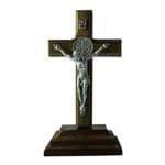 Crucifixo Madeira de Mesa São Bento - 9 Cm | SJO Artigos Religiosos