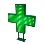 Cruz de Led para Farmácia Luz Verde 60x60cm a Prova D’água, Externo.