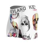 Cueca Kevland Boxer Colored Skulls White KEV284 P
