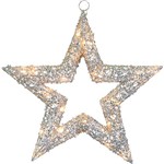 Decoração Estrela Prata 20 Luzes 110v - Santini Christmas