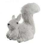 Decoração Natalina - Esquilo Sentado Branco 14cm