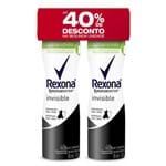 Desodorante Aerosol Comprimido Rexona Invisible Feminino 85ml 2 Unidades
