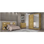 Dormitório Casal Completo com Espelho 2 Portas e 13 Gavetas Freijó Dourado Fosco Thor Novo Horizonte