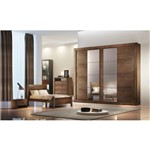 Dormitório Casal Itália, 2 Portas Espelhadas - Móveis Rufato - Café - Móveis Bom de Preço-