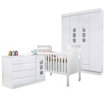 Dormitório Livia com Berço Nanda 100% MDF - Grade Fixa - Phoenix Baby / Carolina Baby
