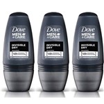 Dove Invisible Dry Desodorante Rollon Masculino 50ml (kit C/03)