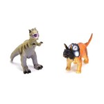 Duelo de Dinossauros com Som - Verde e Laranja - Unik Toys