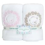 Duo de Cobertores para Bebe em Soft Pink Teddy Bear - Laura Ashley Baby