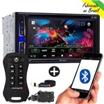 DVD Pioneer Bluetooth Avh-a208bt Multimídia 2 Din + Controle Stetsom Sx2 Preto