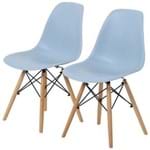 Eames Wood Kit C/2 Cadeiras Natural/azul Claro