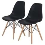 Eames Wood Kit C/2 Cadeiras Natural/preto