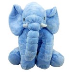 Elefante de Pelúcia Travesseiro Azul 37 Cm