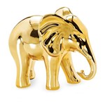 Elefante Decorativo Dourado em Cerâmica G 8587 Mart