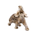 Elefante Marrom Bronze Trompa Levantada Direito 21cm - Resina Animais